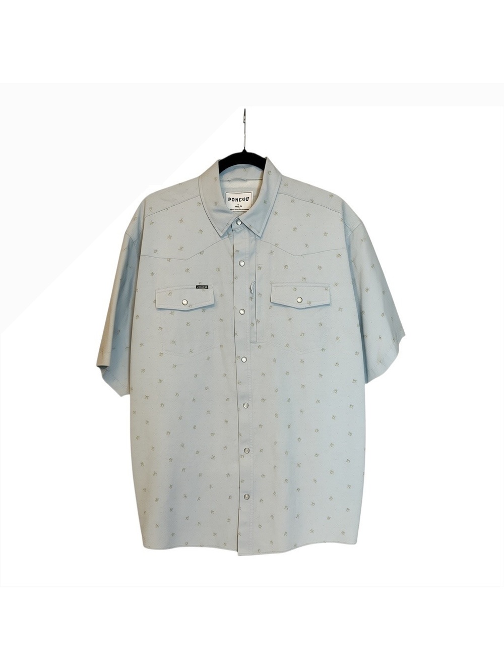 Poncho XL Regular Fit Light Blue Short Sleeve Shirt